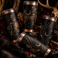 INSTINCT Rose Embellished Copper + Black Coffee Tumbler
