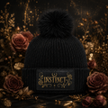 INSTINCT Muted Rose Leather Accent Pom Beanie